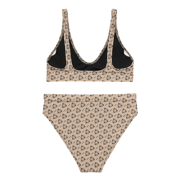 Boujee print sand high-waisted bikini