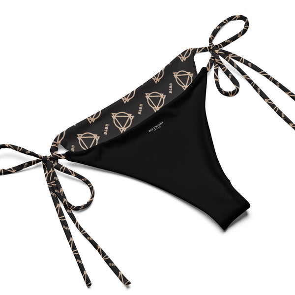 Boujee print black string bikini